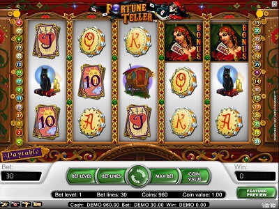 Интерфейс игрового автомата Fortune Teller  