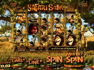 Интерфейс игрового автомата Safari Sam 