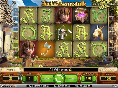 Интерфейс игрового автомата Jack and the Beanstalk 