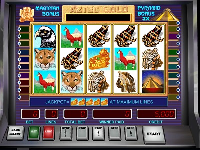Интерфейс игрового автомата Aztec Gold