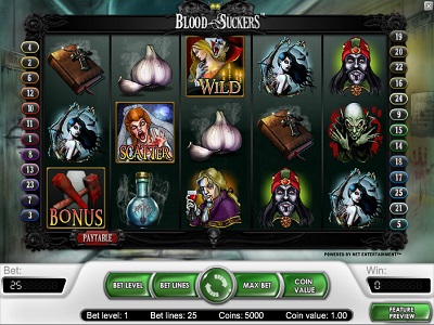 Интерфейс игрового автомата Blood Suckers