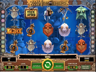 Интерфейс игрового автомата Boom Brothers
