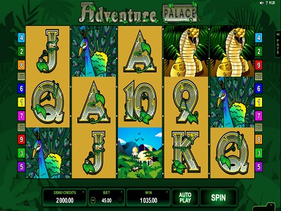 Интерфейс игрового автомата Adventure Palace  